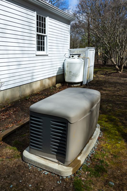 Residential Generator in a Driveway